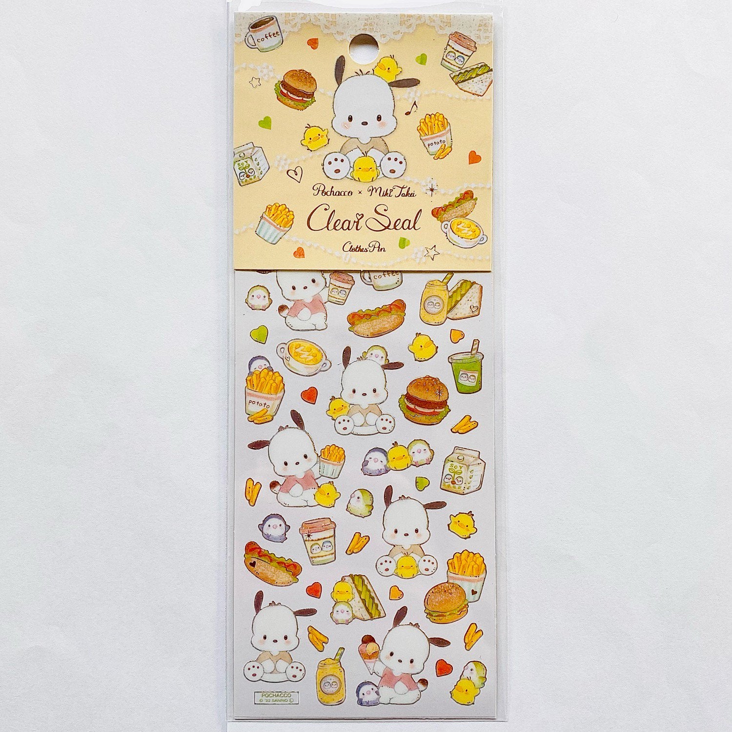 Clothes Pin Pochacco x Miki Takei Clear Seal Natural Food