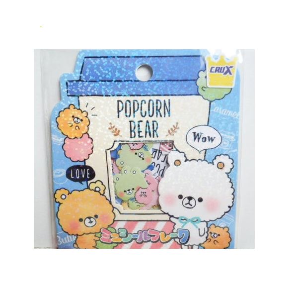 Pop Corn Bear Flake Sticker