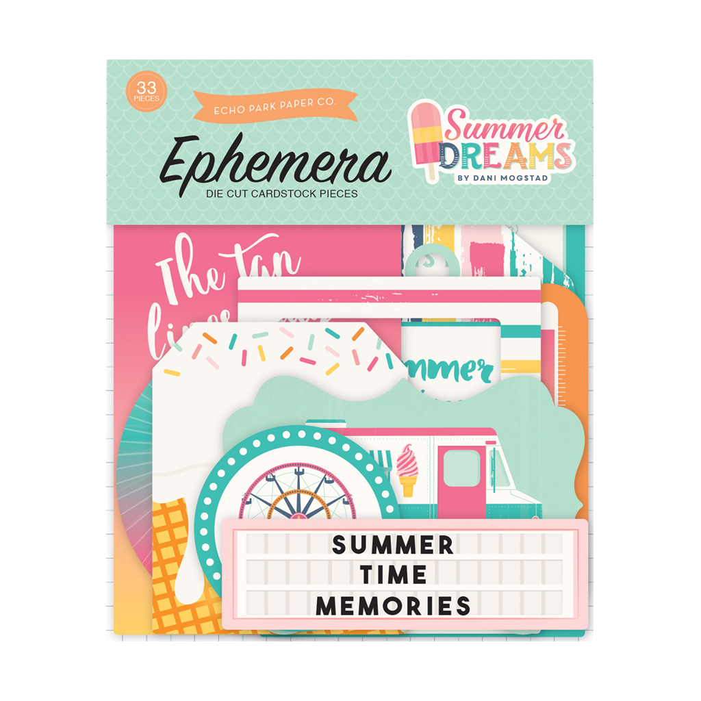 Echo Park Die Cut Cardstock Ephemera - Summer Dreams