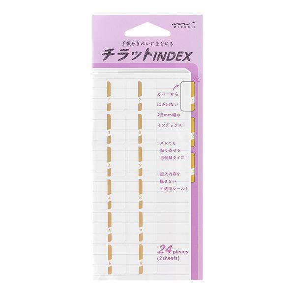 Midori Index Label Tirat Number Gold