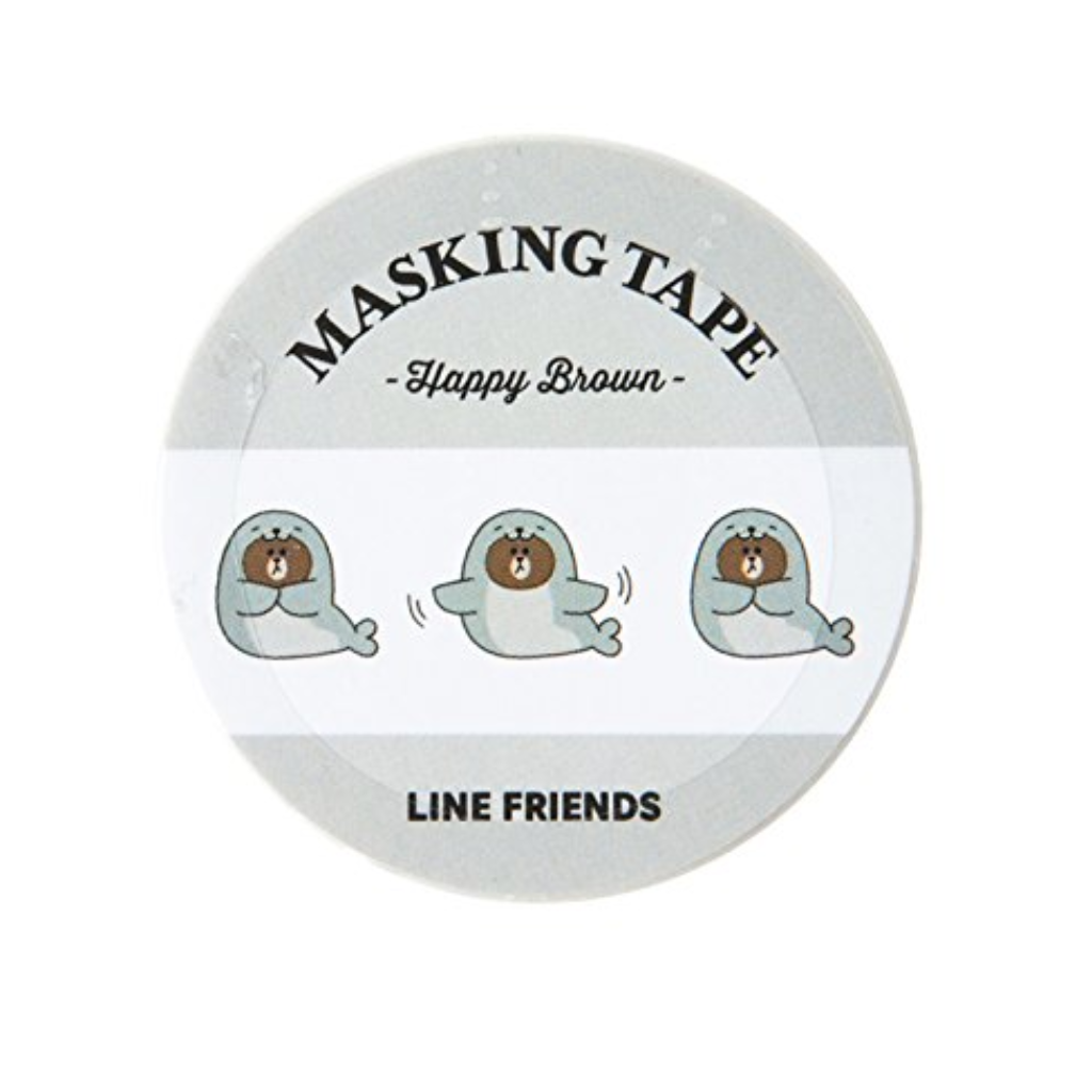 Line Friends Happy Brown Masking Tape