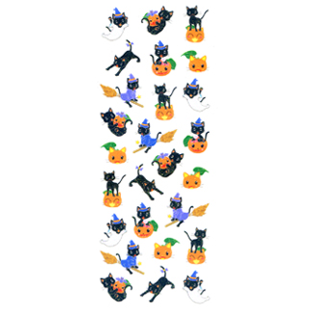 Okuyama Japanese Style Sticker - Halloween Black Cats