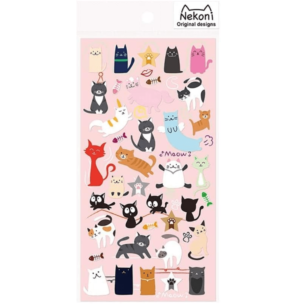 Nekoni Original Designs Sticker - Meow Cats