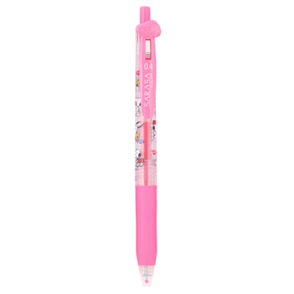 Sarasa Clip 0.4mm Pink With Snoopy Mascot