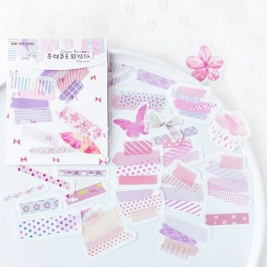 Mo.Card Basic Color Stickers Pink Flake Seal