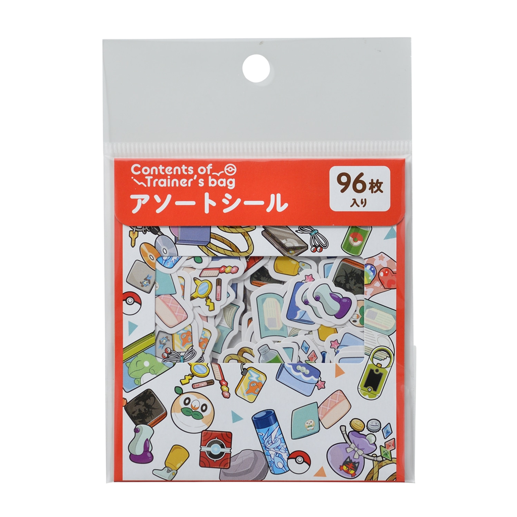 Pokemon Center Flake Sticker Contents Of Trainers Bag Red