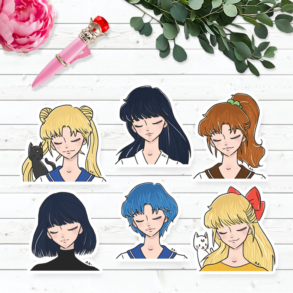 Azreenchan Hand-cut Stickers Sailor Girls