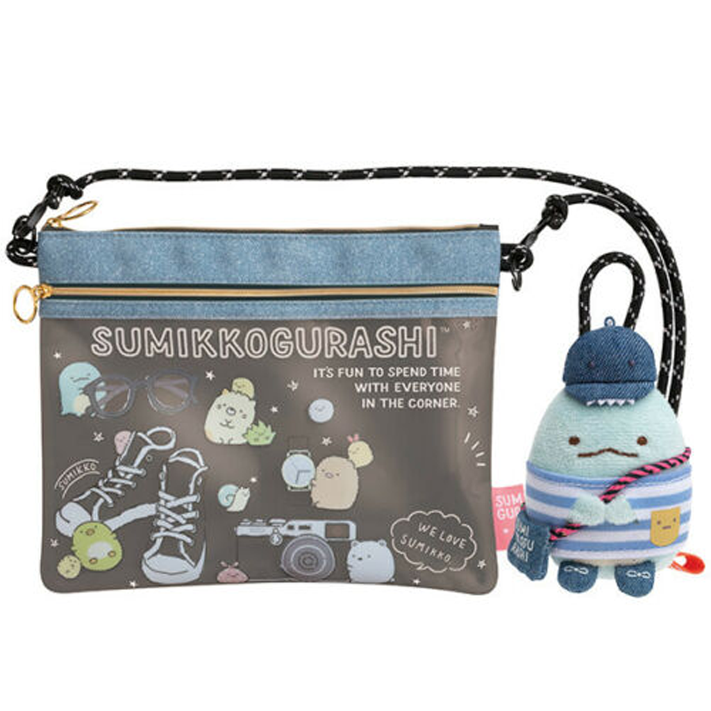 San-X Sumikko Gurashi Denim Factory - Shoulder Bag With Tenori Plush