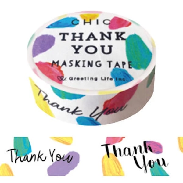 Greeting Life Masking Tape - Thank You Colorful