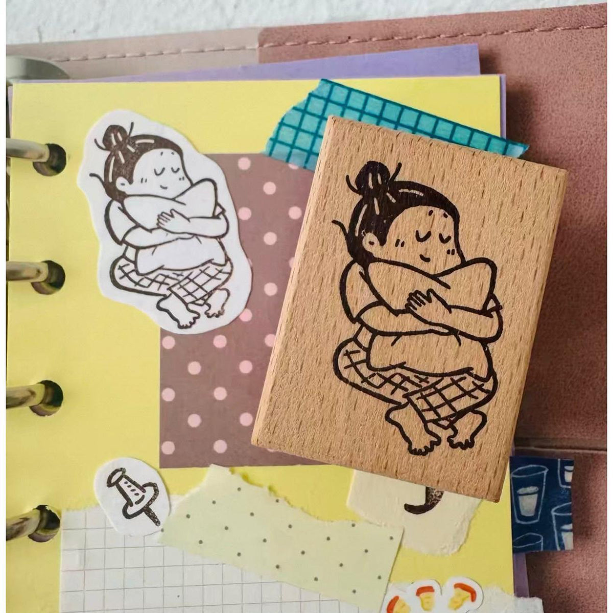 Hao E Wooden Rubber Stamp for Journaling &amp; Decoration