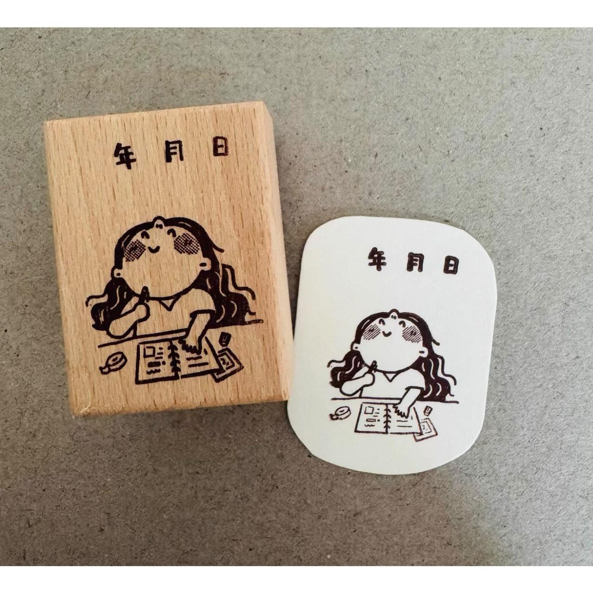 Hao E Wooden Rubber Stamp for Journaling &amp; Decoration