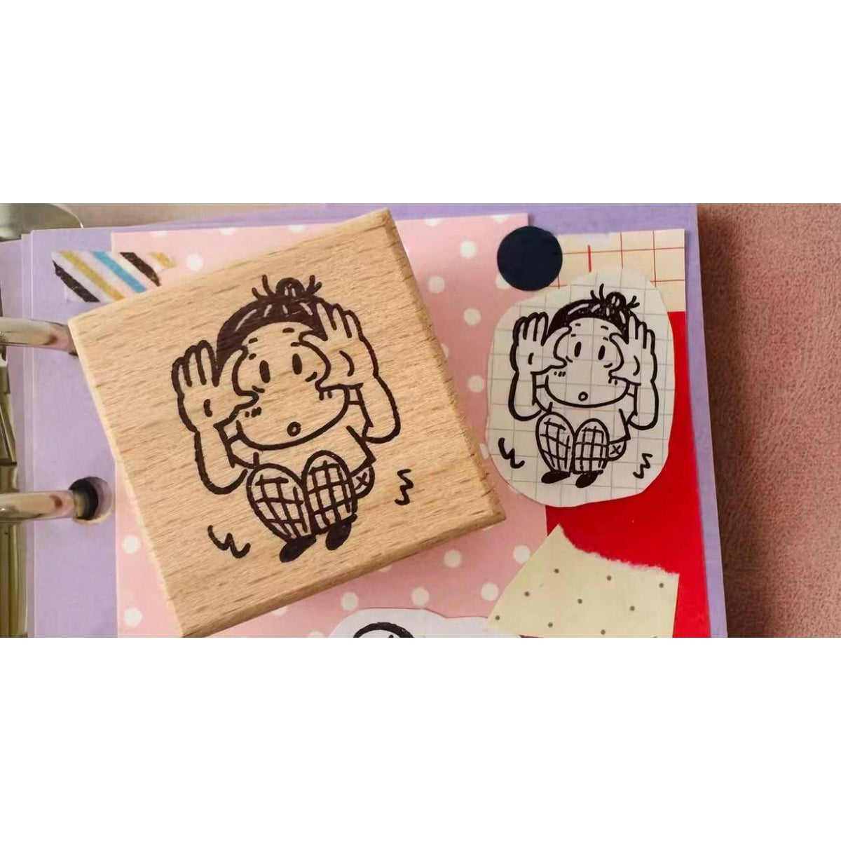 Hao E Wooden Rubber Stamp for Journaling &amp; Decoration