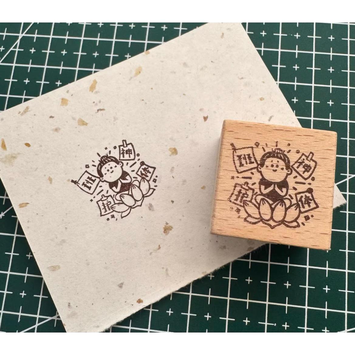 Hao E Wooden Rubber Stamp for Journaling &amp; Decoration