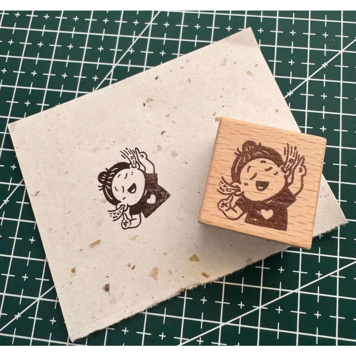 Hao E Wooden Rubber Stamp for Journaling &amp; Decoration