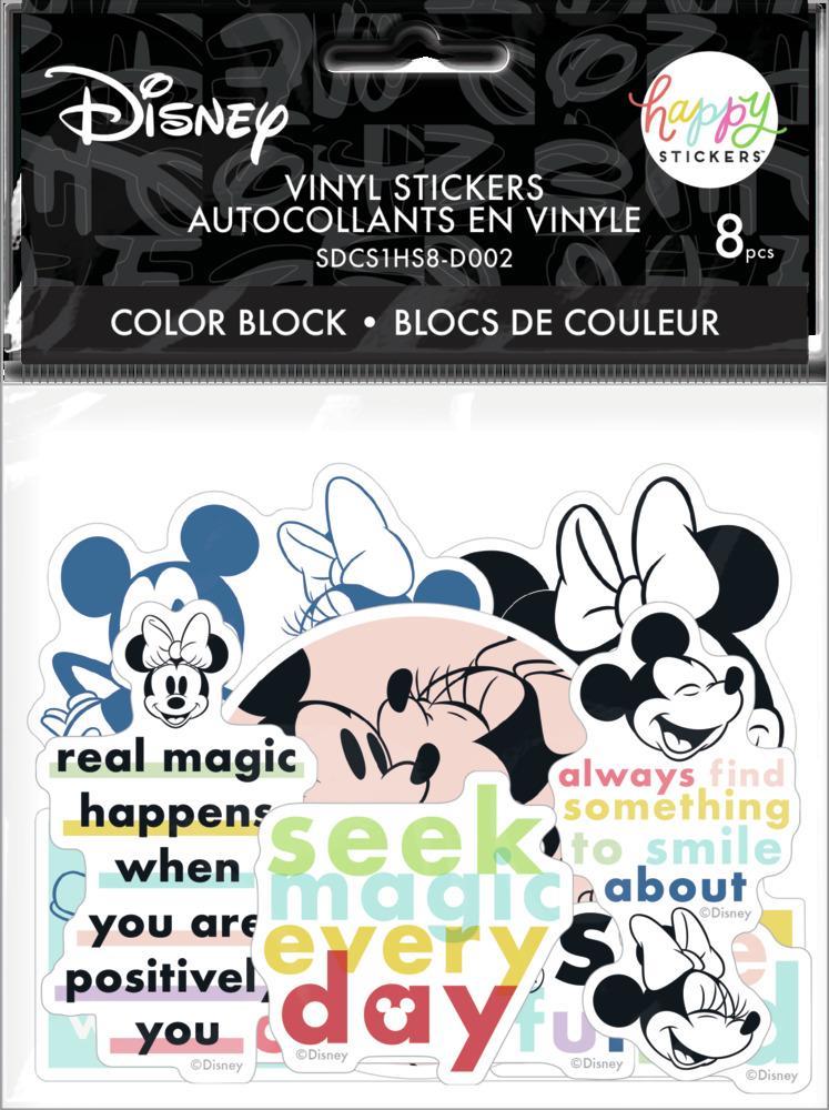 Happy Planner Disney Micke &amp; Minnie Colorblock Die Cut Vinyl Stickers