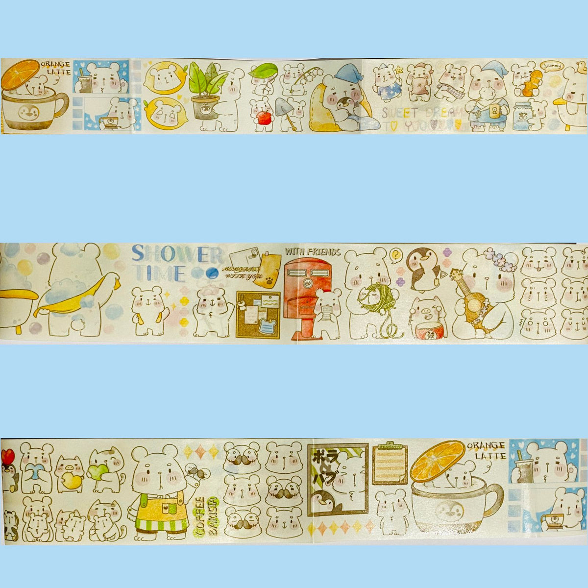 Lulu Penguin 100cm Cute Fat Animals Washi Sampler