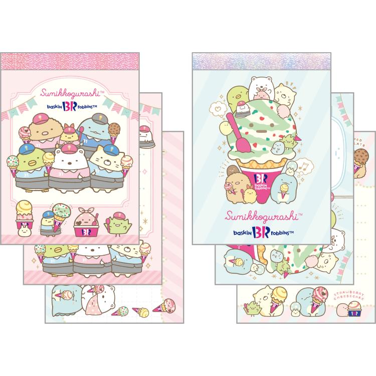 San x Sumikko Gurashi Baskin Robbins Notepad Mini Memo 2 pcs