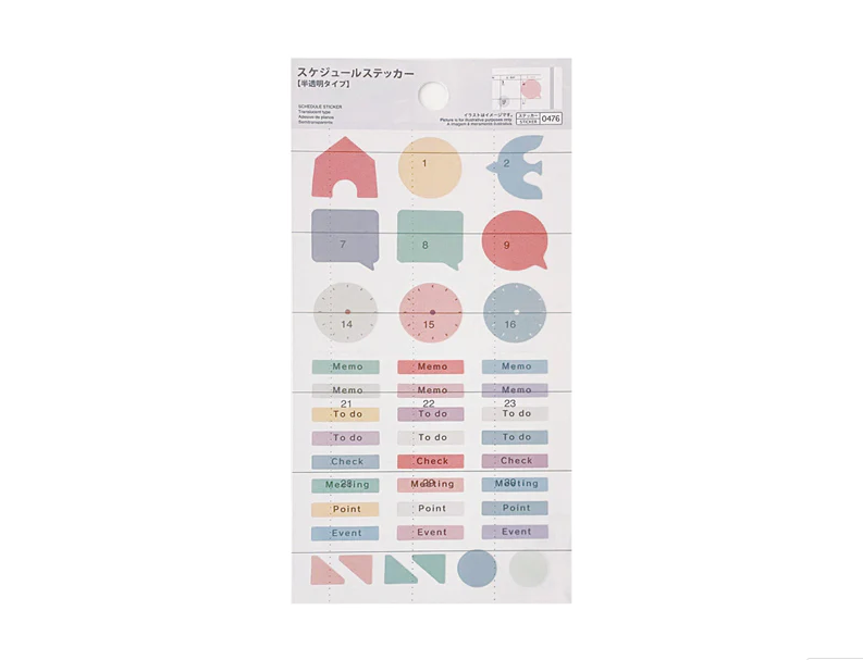 Daiso Schedule Sticker Translucent Type