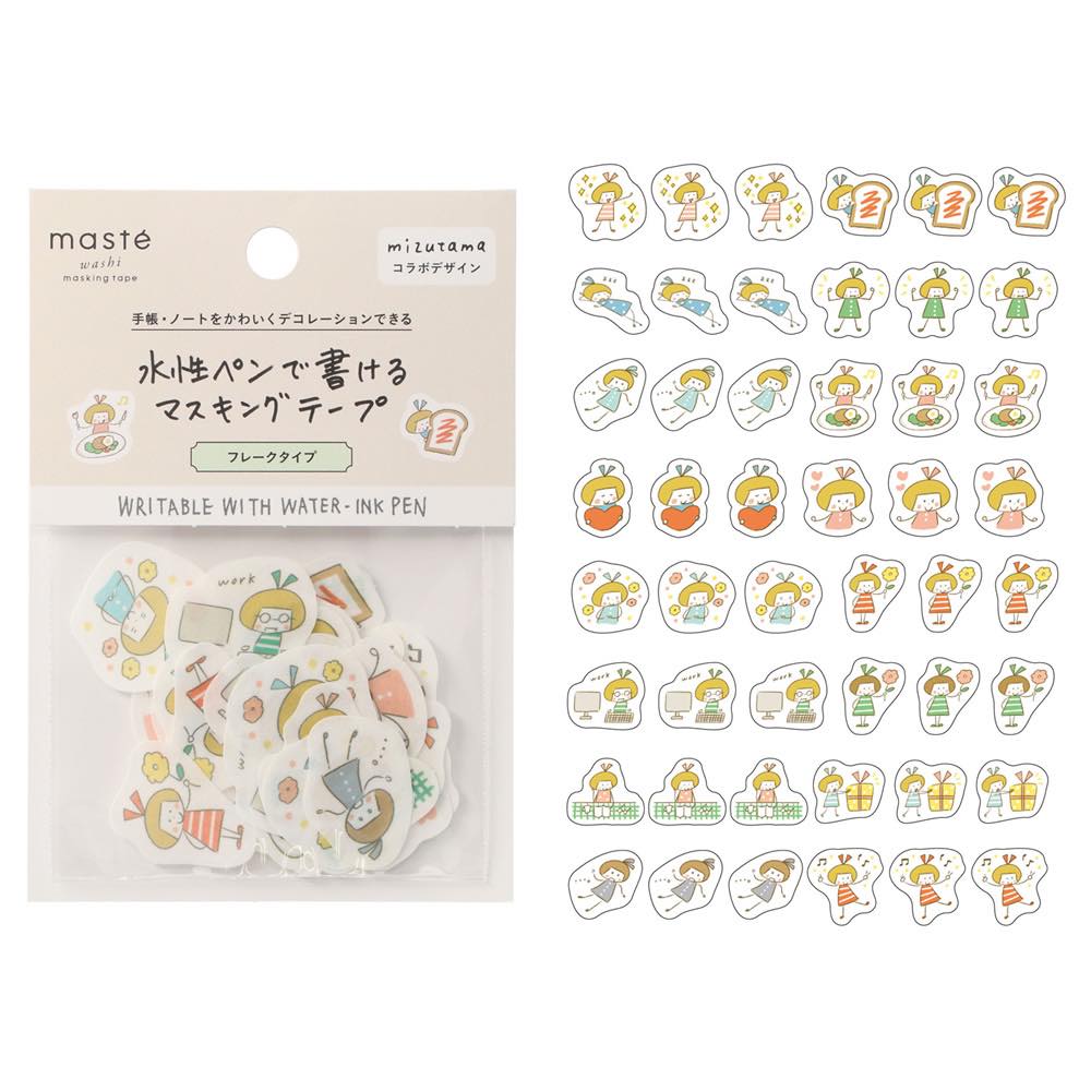 Maste X Mizutama Masking Tape Can be Written With Water-Ink Pen