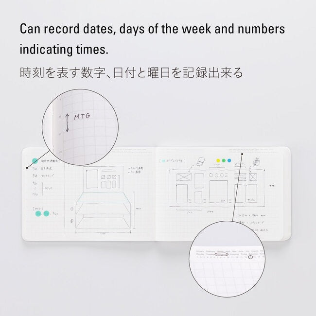 Stalogy 018 Editors Series 1/2 Year Notebook B6 Size Landscape Grid