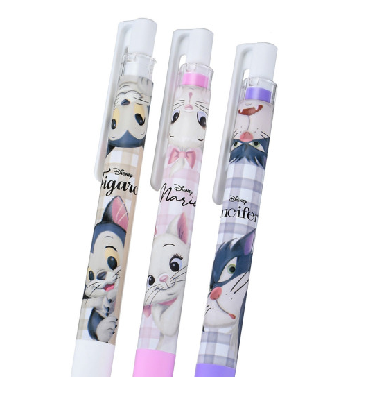 Disney Juice Up Gel Pen 3pcs Set - Marie Cat &amp; Figaro &amp; Lucifer