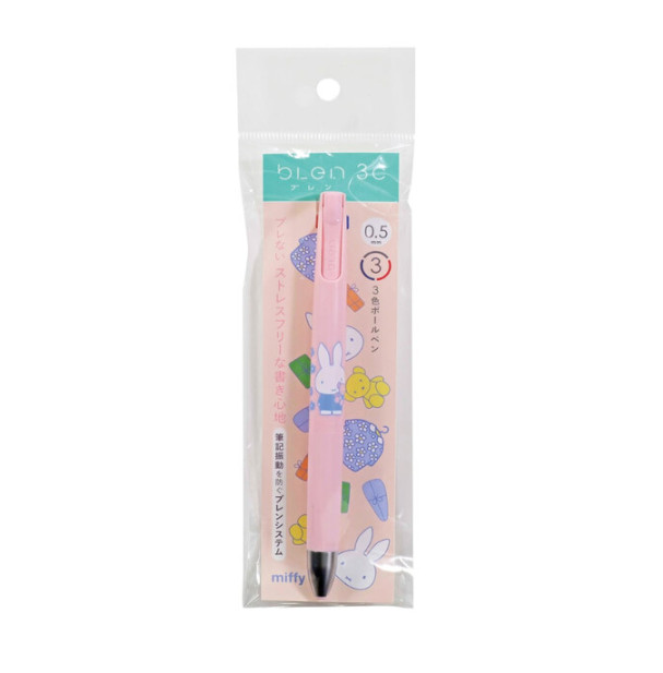 Miffy bLen 3C 3 Color Ballpoint Multi Pen - Pink &amp; Bear