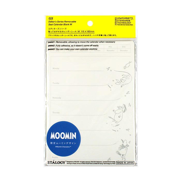 Moomin x Stalogy 024 Editors Series Removable Seal Calendar Blank M