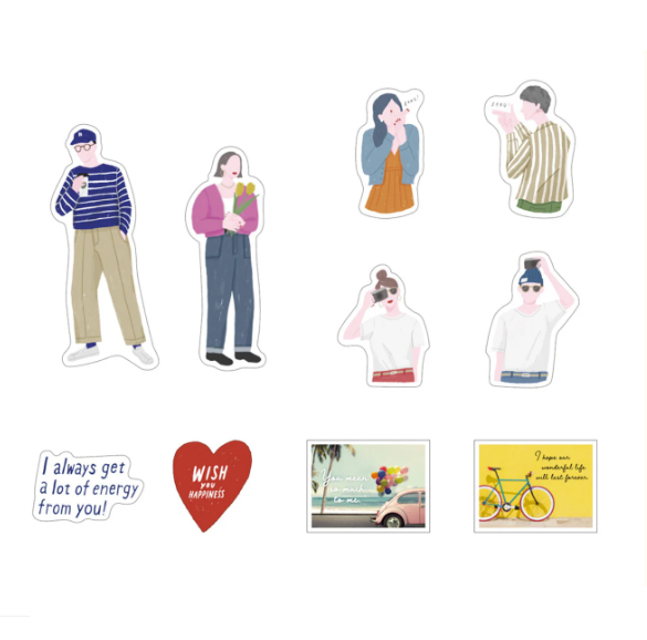 Amifa Flake Sticker 40P Stylish Couple