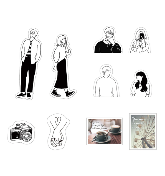 Amifa Flake Sticker 40P Stylish Couple