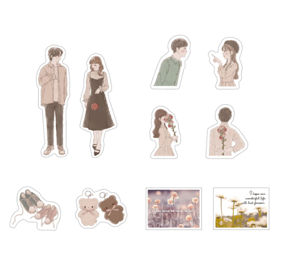 Amifa Flake Sticker 40P Stylish Couple