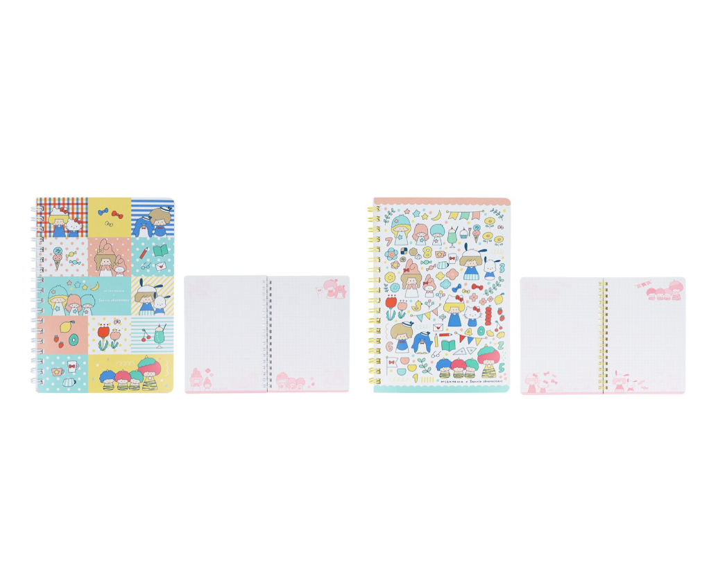Sunstar Mizutama x Sanrio Characters Double Ring Notebook B6