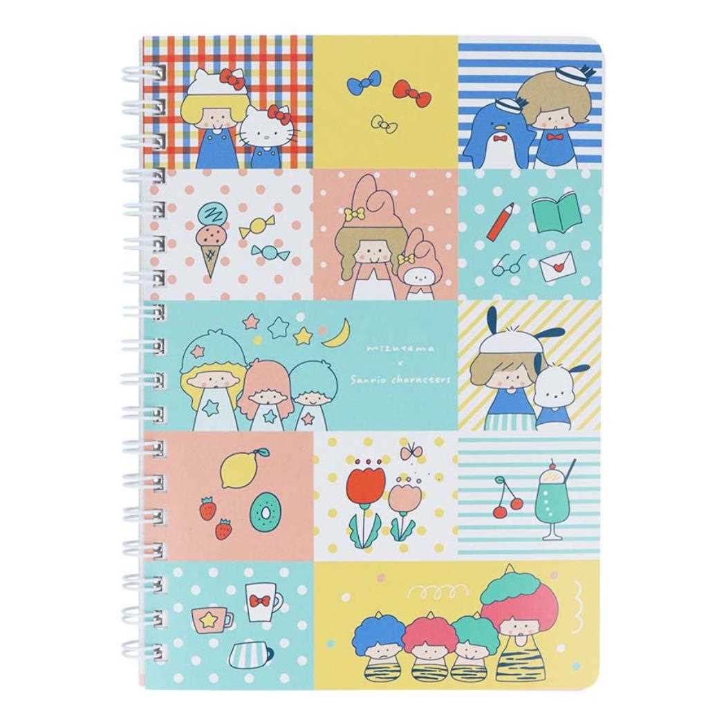 Sunstar Mizutama x Sanrio Characters Double Ring Notebook B6