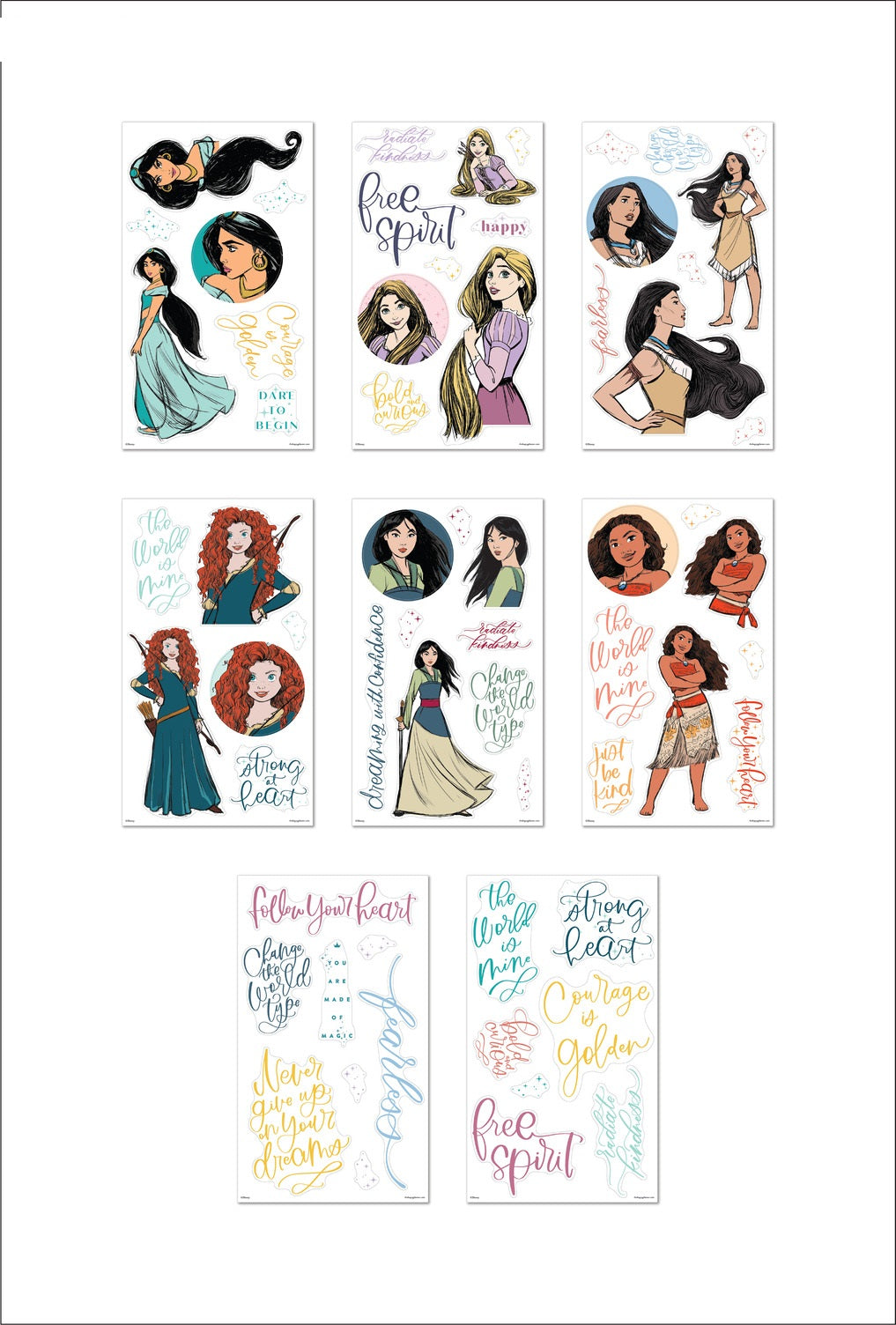 Happy Planner Disney Princess Strong At Heart Large Icons Stickers