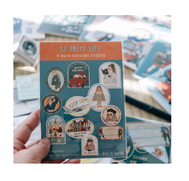 La Dolce Vita Travel Agency Sticker Set Of 11 Pieces