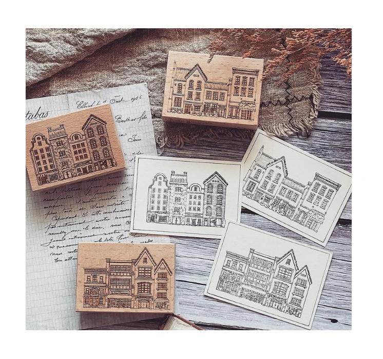 LadyF05 Studio Rubber Stamp France Old Town