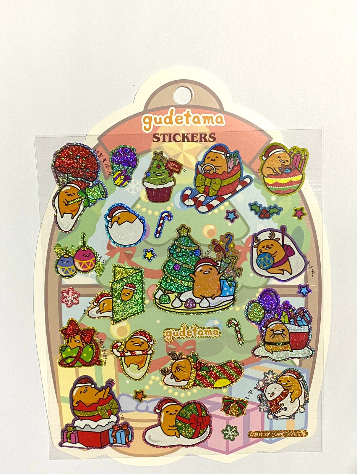 Sanrio Gudetama Christmas Glitter Stickers