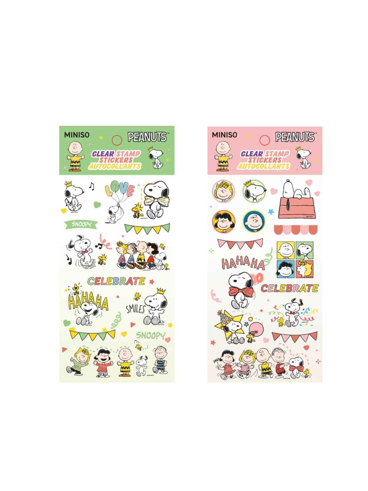Miniso Peanuts Clear Stamp Sticker Autocollants - Celebrate