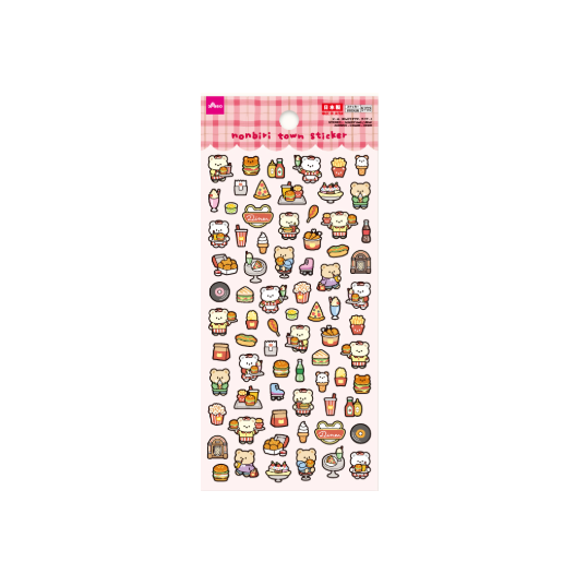 Daiso Nonbiri Town Sticker Cute Animals Live