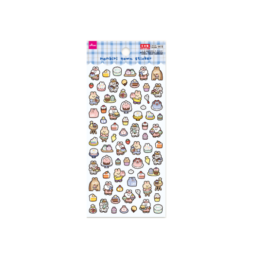 Daiso Nonbiri Town Sticker Cute Animals Live