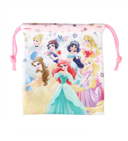 Daiso Disney Fluffy Drawstring Bag