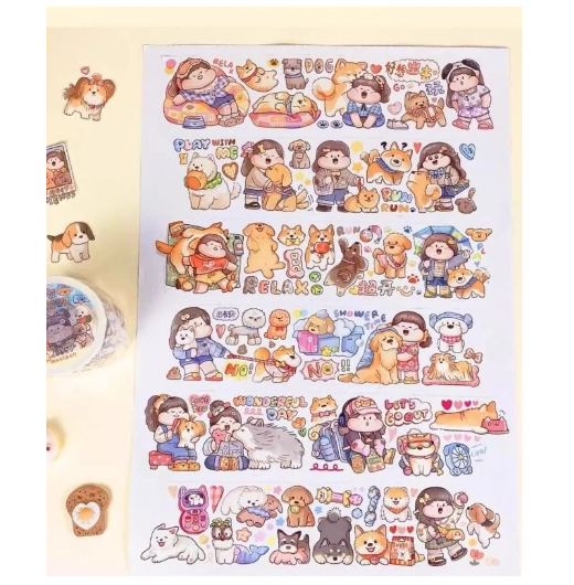 Meatball 240cm Washi Sampler Dog And Cat Pattern