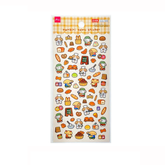 Daiso Nonbiri Town Sticker Cute Animals Live