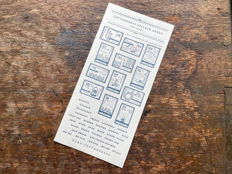 Oeda Letter Press Sticker Sheet