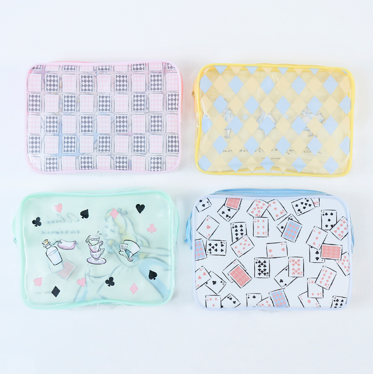 Daiso Vinyl Pouch With Gusset Alice In Wonderland