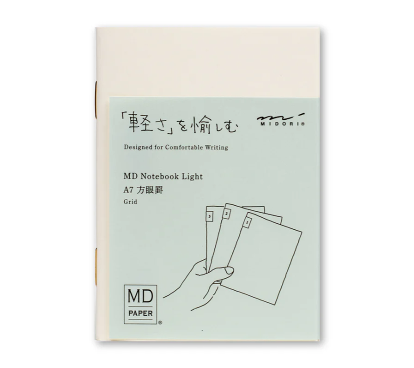 Midori MD Notebook Light A7 Size Set of 3 - Grid