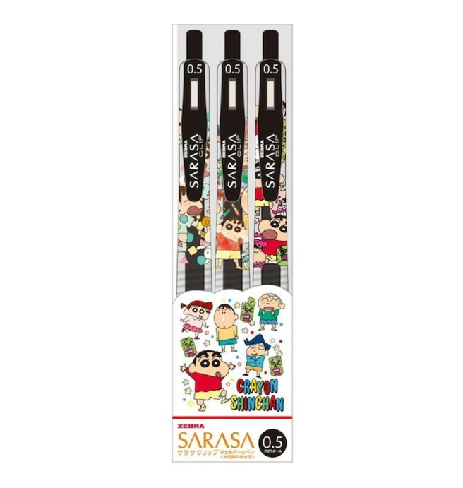 Sarasa Clip Crayon Shin Chan Ballpoint Pen 0.5 Set of 3 Black
