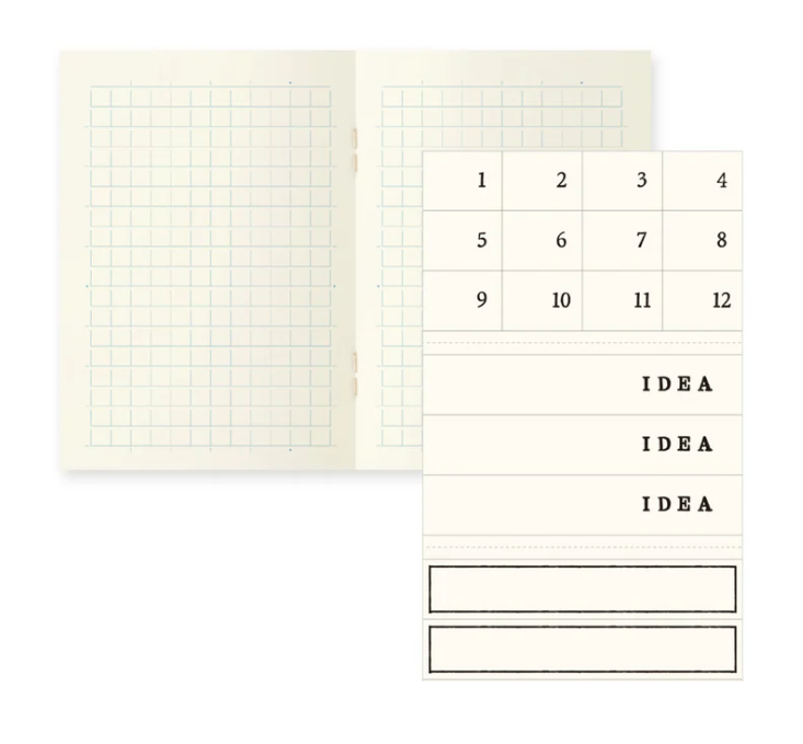Midori MD Notebook Light A7 Size Set of 3 - Grid