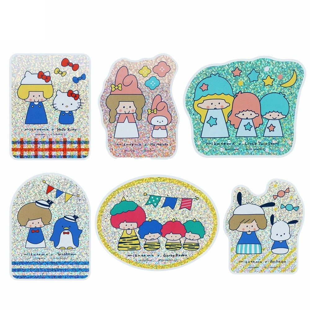 Sunstar Mizutama x Sanrio Characters Glittery Holographic Stickers