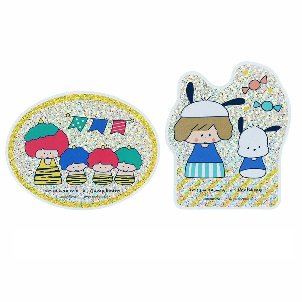 Sunstar Mizutama x Sanrio Characters Glittery Holographic Stickers