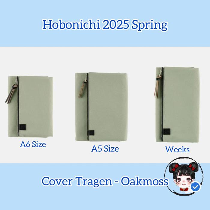 Hobonichi 2025 Spring Cover Tragen - Oakmoss